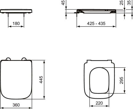 Сиденье и крышка стандарт Ideal Standard i.life B T468201